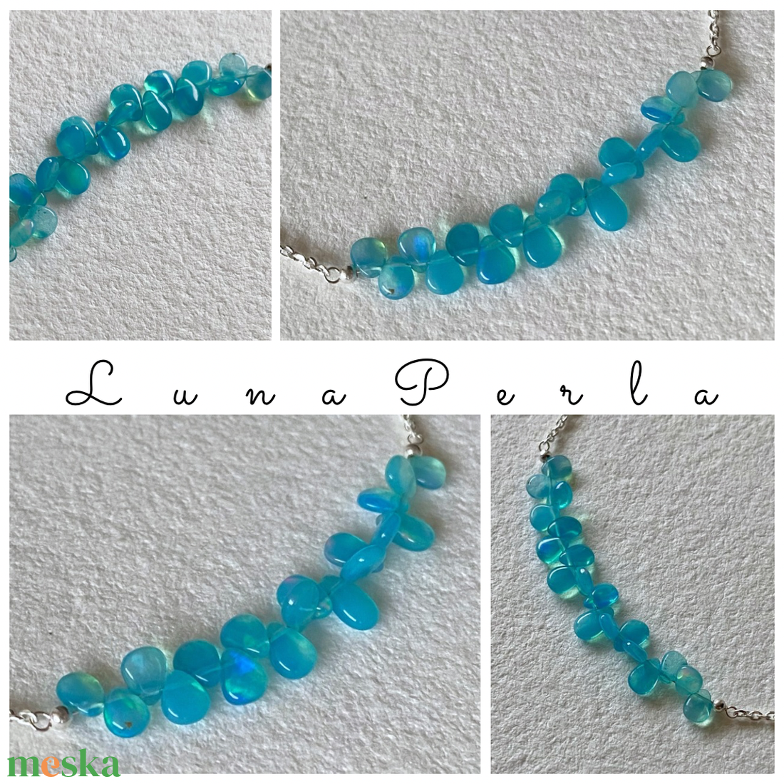 Nyaklánc opállal - ékszer - nyaklánc - gyöngyös nyaklánc - Meska.hu