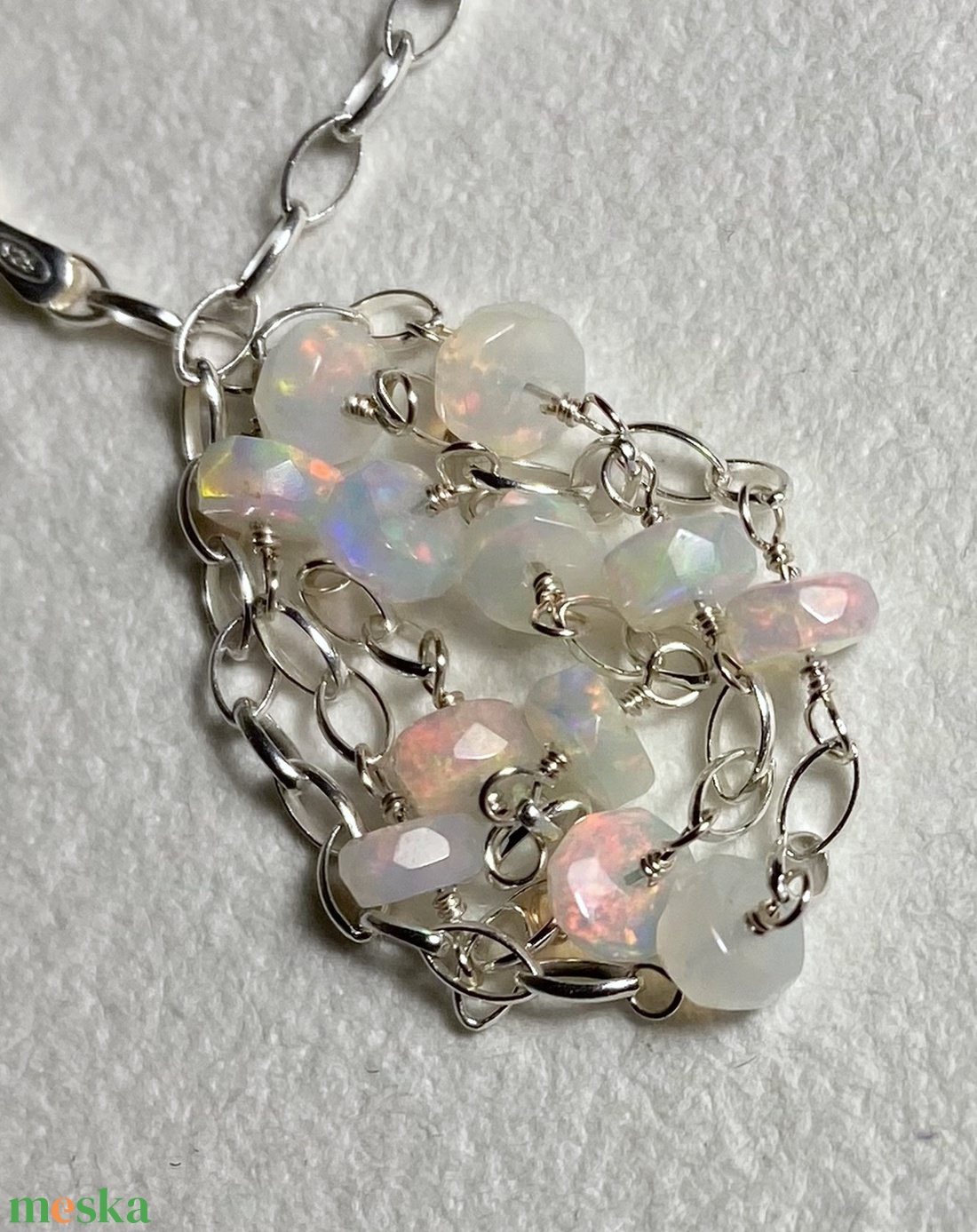 Karkötő opállal - ékszer - karkötő - lánc karkötő - Meska.hu