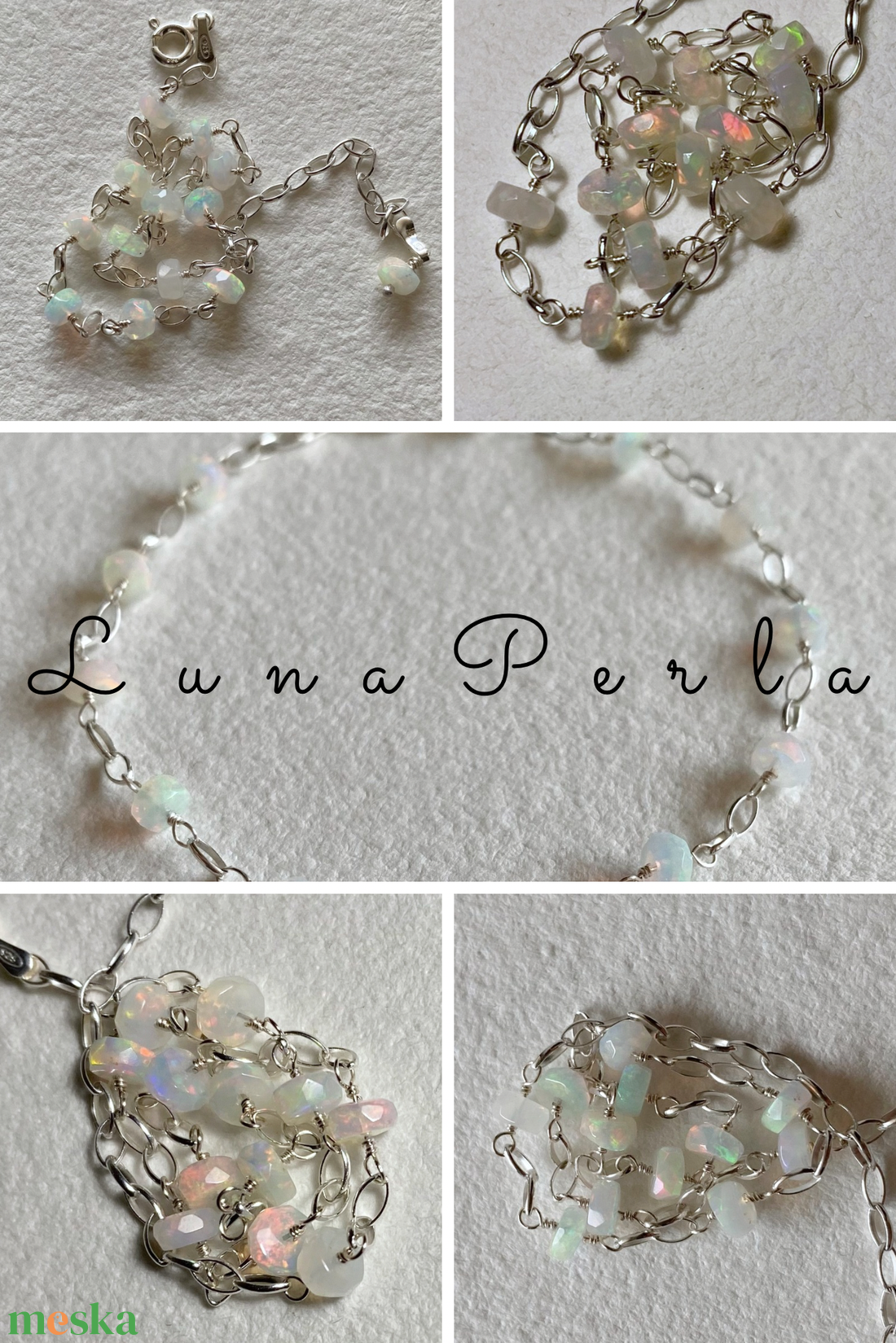 Karkötő opállal - ékszer - karkötő - lánc karkötő - Meska.hu