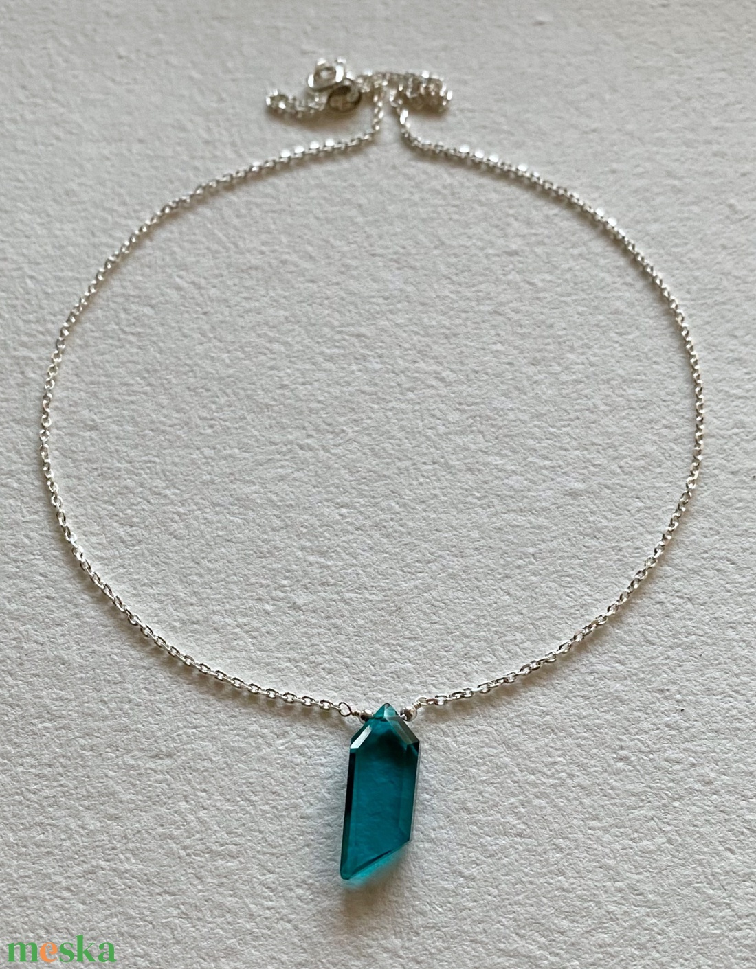 Minimál nyaklánc apatittal - ékszer - nyaklánc - gyöngyös nyaklánc - Meska.hu