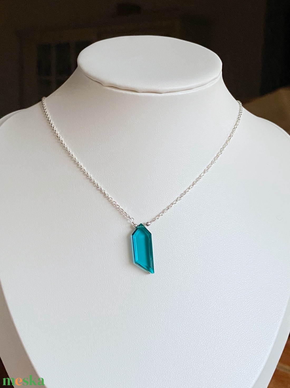 Minimál nyaklánc apatittal - ékszer - nyaklánc - gyöngyös nyaklánc - Meska.hu