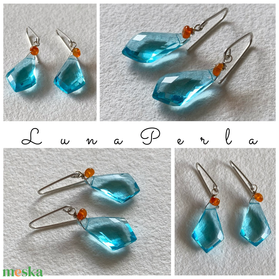 Fülbevaló kvarccal - ékszer - fülbevaló - lógó csepp fülbevaló - Meska.hu