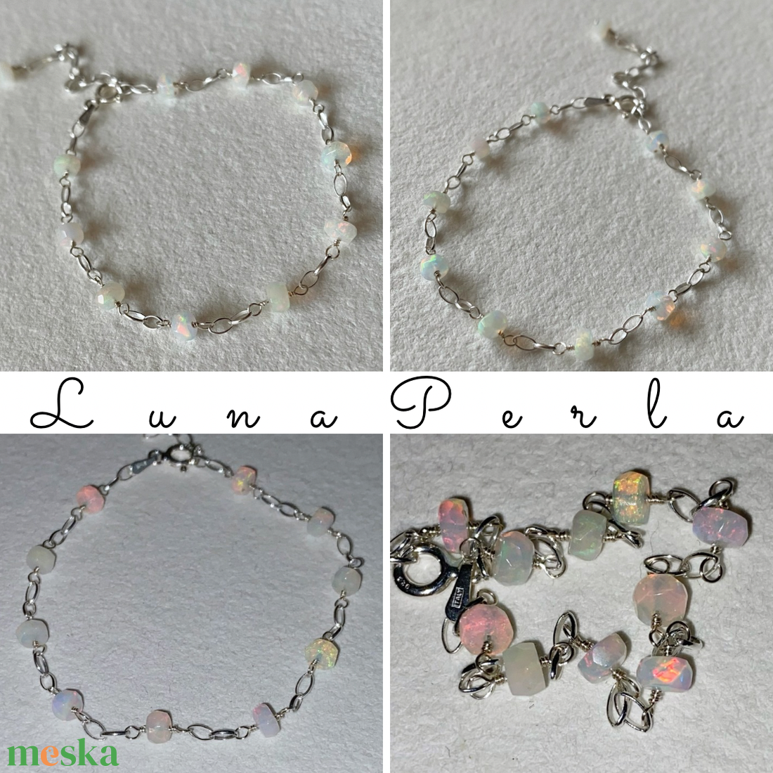 Karkötő opállal - ékszer - karkötő - lánc karkötő - Meska.hu