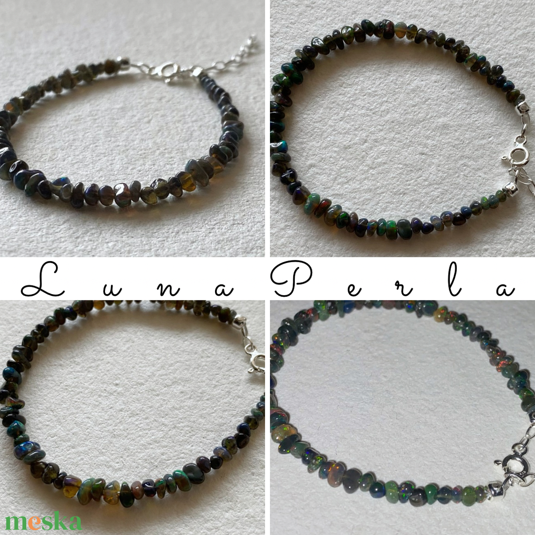 Karkötő opállal - ékszer - karkötő - gyöngyös karkötő - Meska.hu