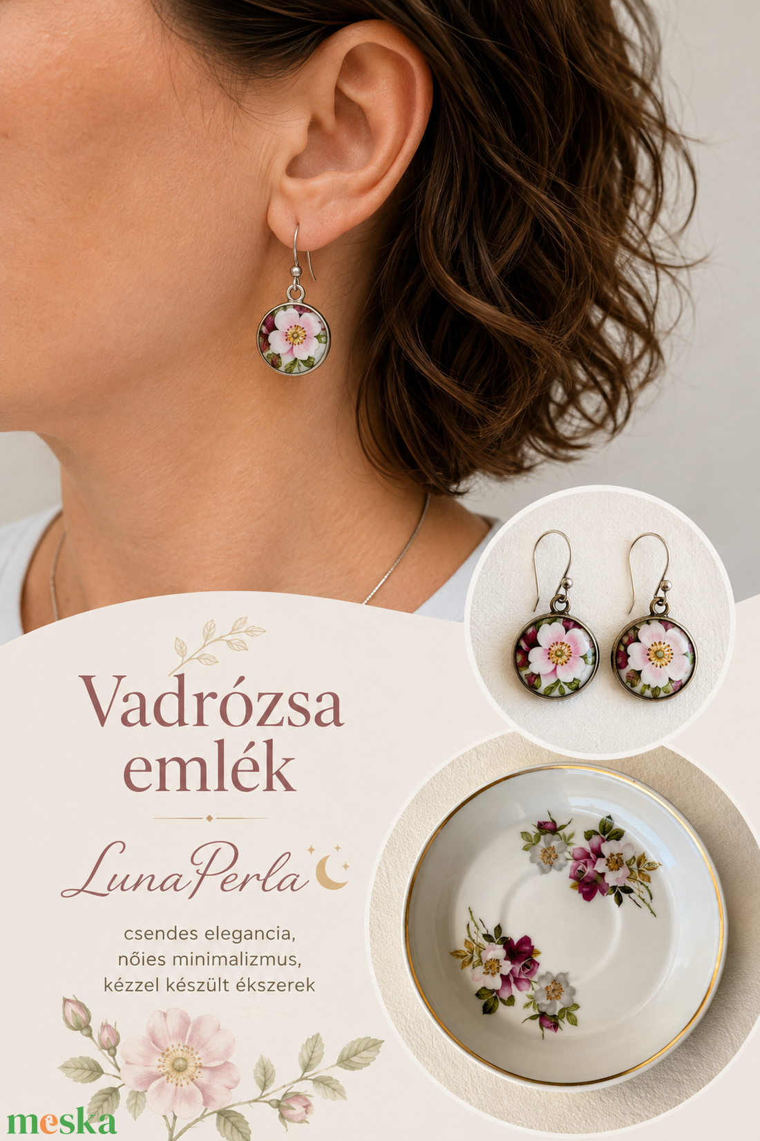Porcelán fülbevaló - ékszer - fülbevaló - lógó fülbevaló - Meska.hu