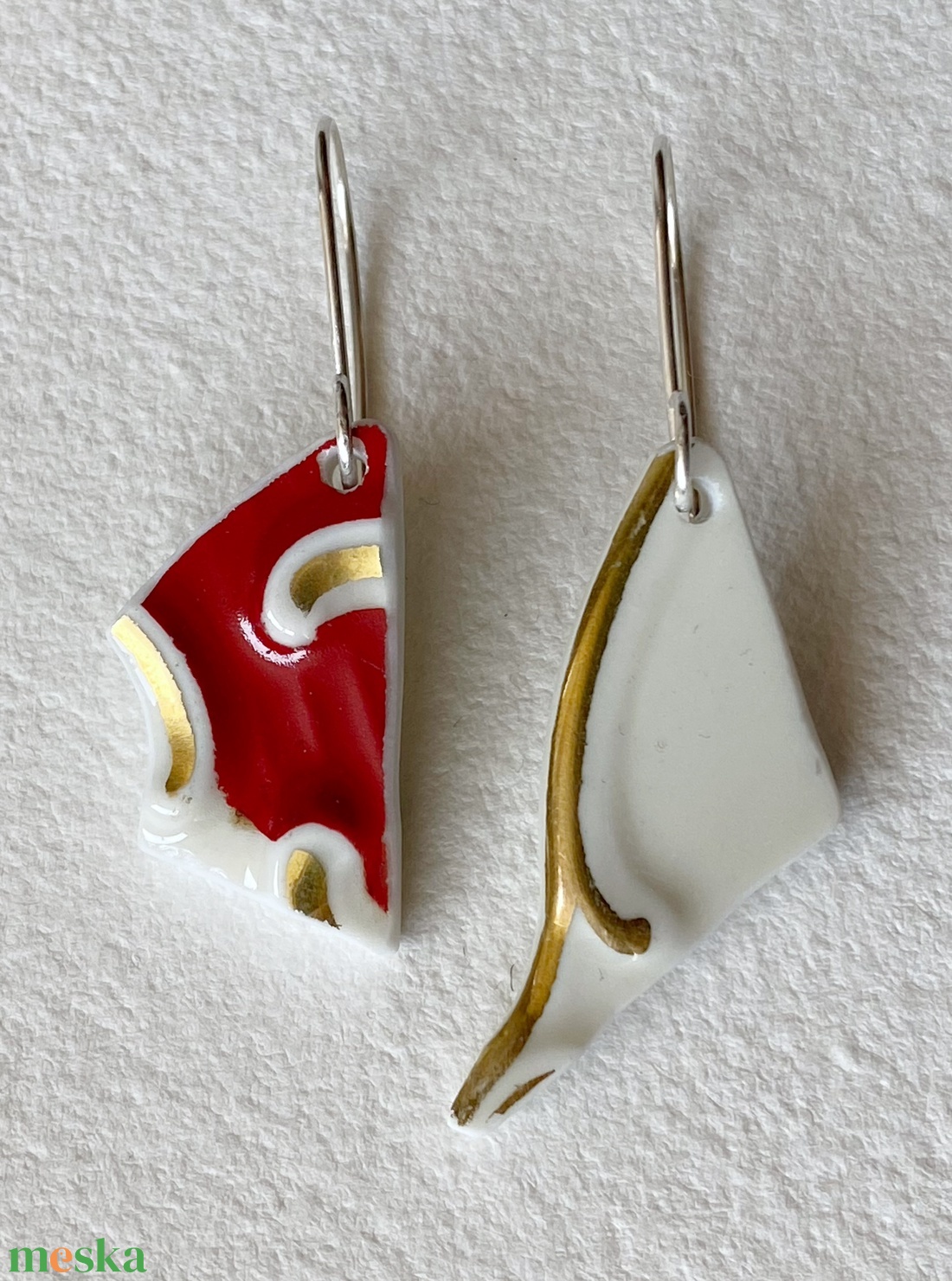 Porcelán fülbevaló - ékszer - fülbevaló - lógó fülbevaló - Meska.hu
