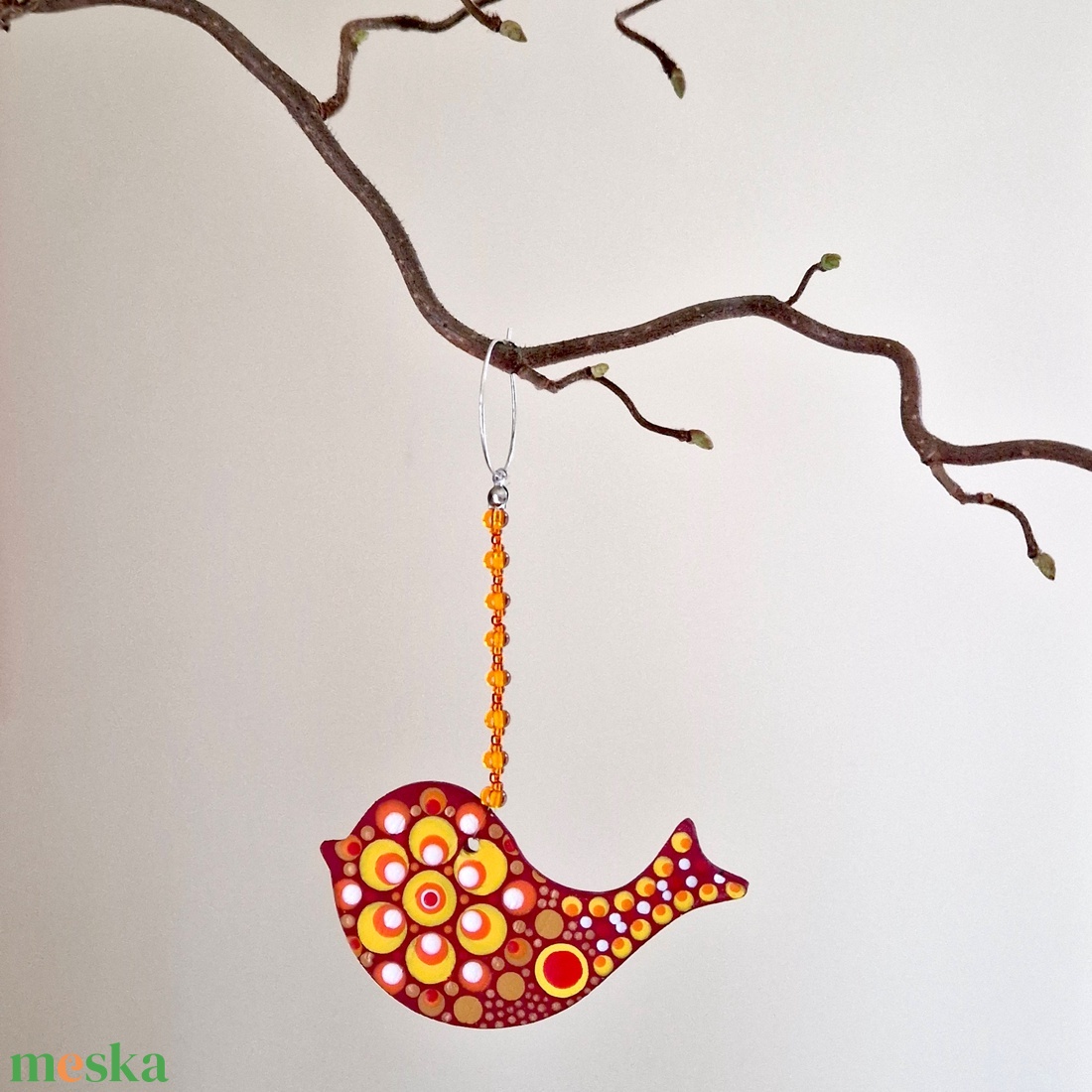 Pontfestett kerámia ablakdísz, függő (Madárka) - otthon & életmód - dekoráció - ajtó- és ablak dekoráció - ablakdísz - Meska.hu