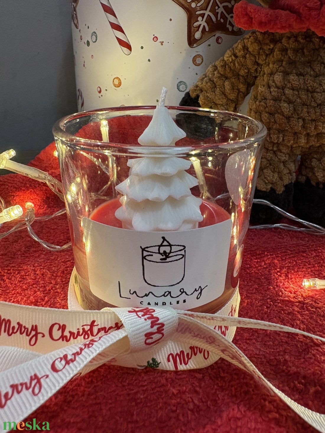 Red Velvet Forest - karácsony - karácsonyi lakásdekoráció - karácsonyi illatgyertya, mécses - Meska.hu
