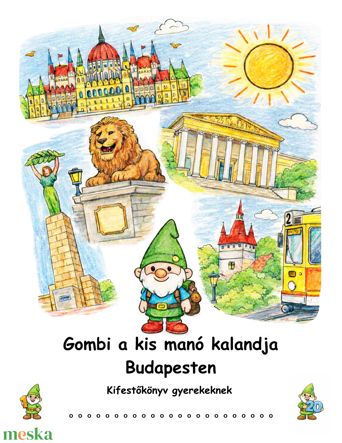 Budapest kifestőkönyv Gombival a kis törpével � letölthető PDF gyerekeknek - otthon & életmód - papír, írószer - színező - Meska.hu