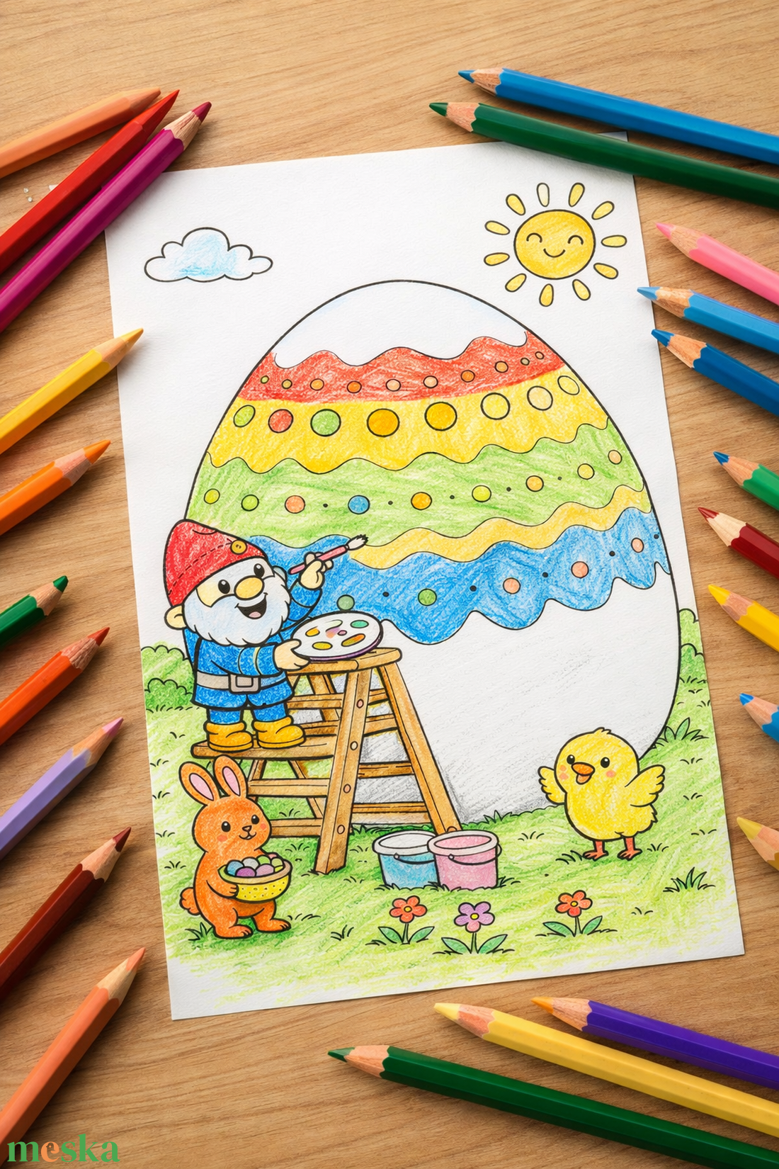 Húsvéti mini kifestőcsomag gyerekeknek � 5 oldalas letölthető PDF - otthon & életmód - papír, írószer - színező - Meska.hu