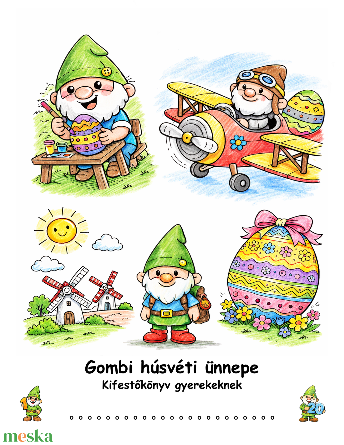 Húsvéti kifestőkönyv gyerekeknek � 20 oldalas letölthető PDF - otthon & életmód - papír, írószer - színező - Meska.hu