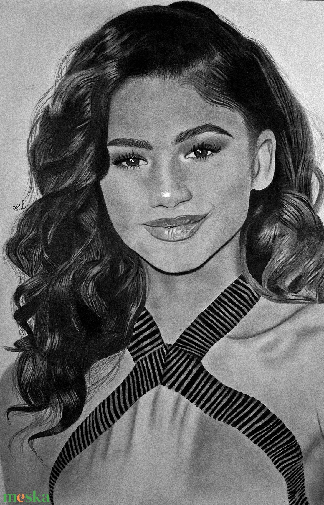 Zendaya A/4-es portrérajz - művészet - grafika & illusztráció - ceruzarajz - Meska.hu