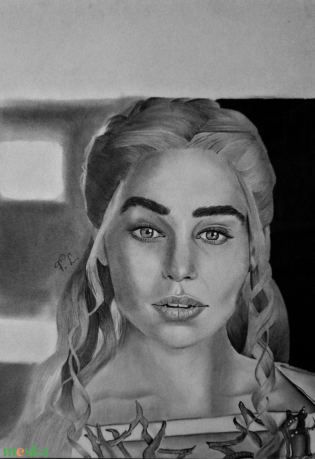 Kézzel készült Emilia Clarke portrérajz - művészet - grafika & illusztráció - ceruzarajz - Meska.hu