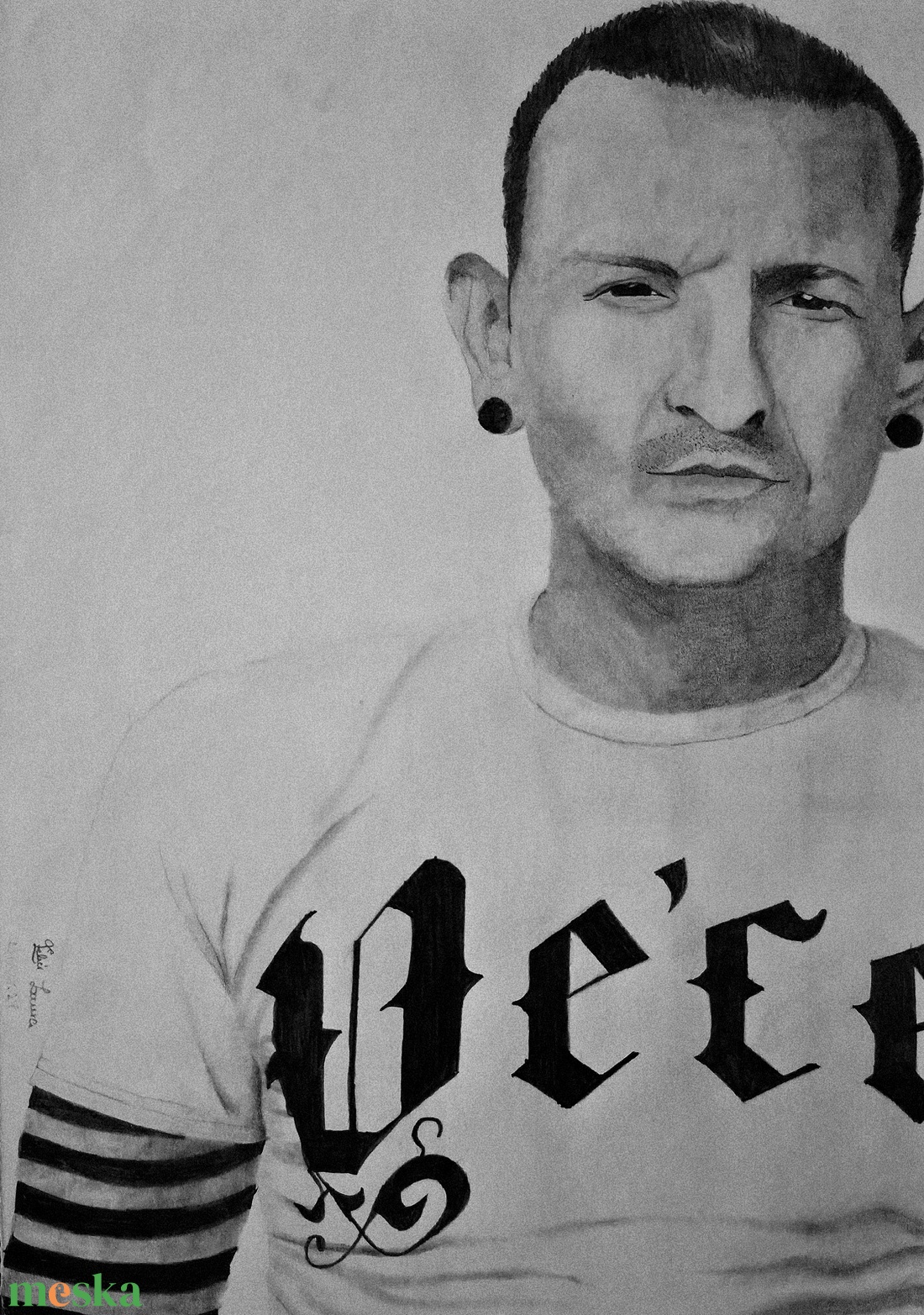 Chester Bennington A/4-es méretű, kézzel készült portré rajz - művészet - grafika & illusztráció - ceruzarajz - Meska.hu