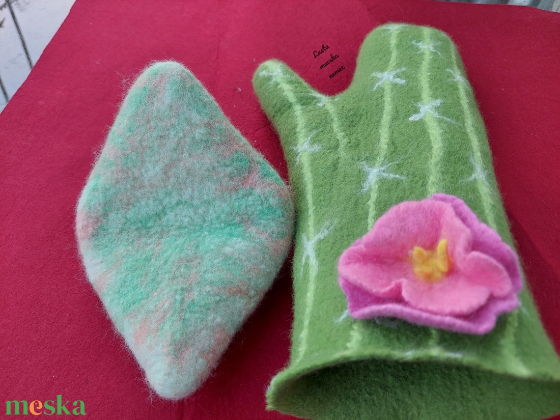 Kaktusz edényfogó szett - otthon & életmód - konyhafelszerelés, tálalás - konyhai textil - edényfogó & edényfedő - Meska.hu