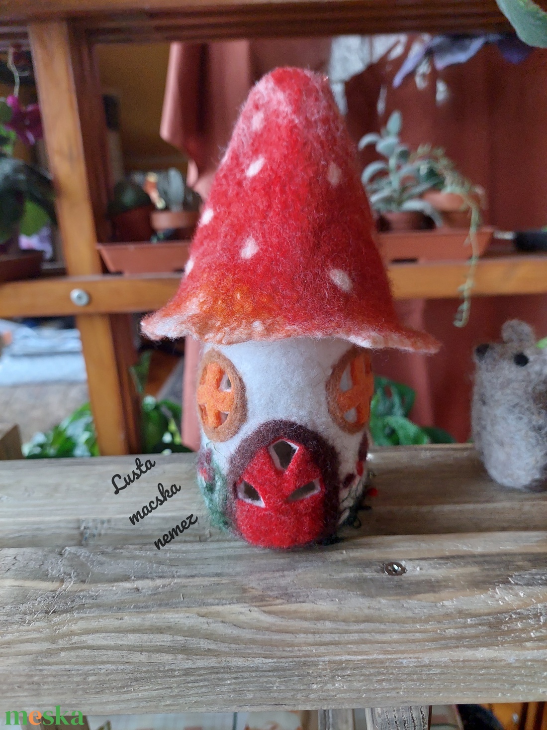 Nemez gombaház lámpás - otthon & életmód - dekoráció - dísztárgy - Meska.hu