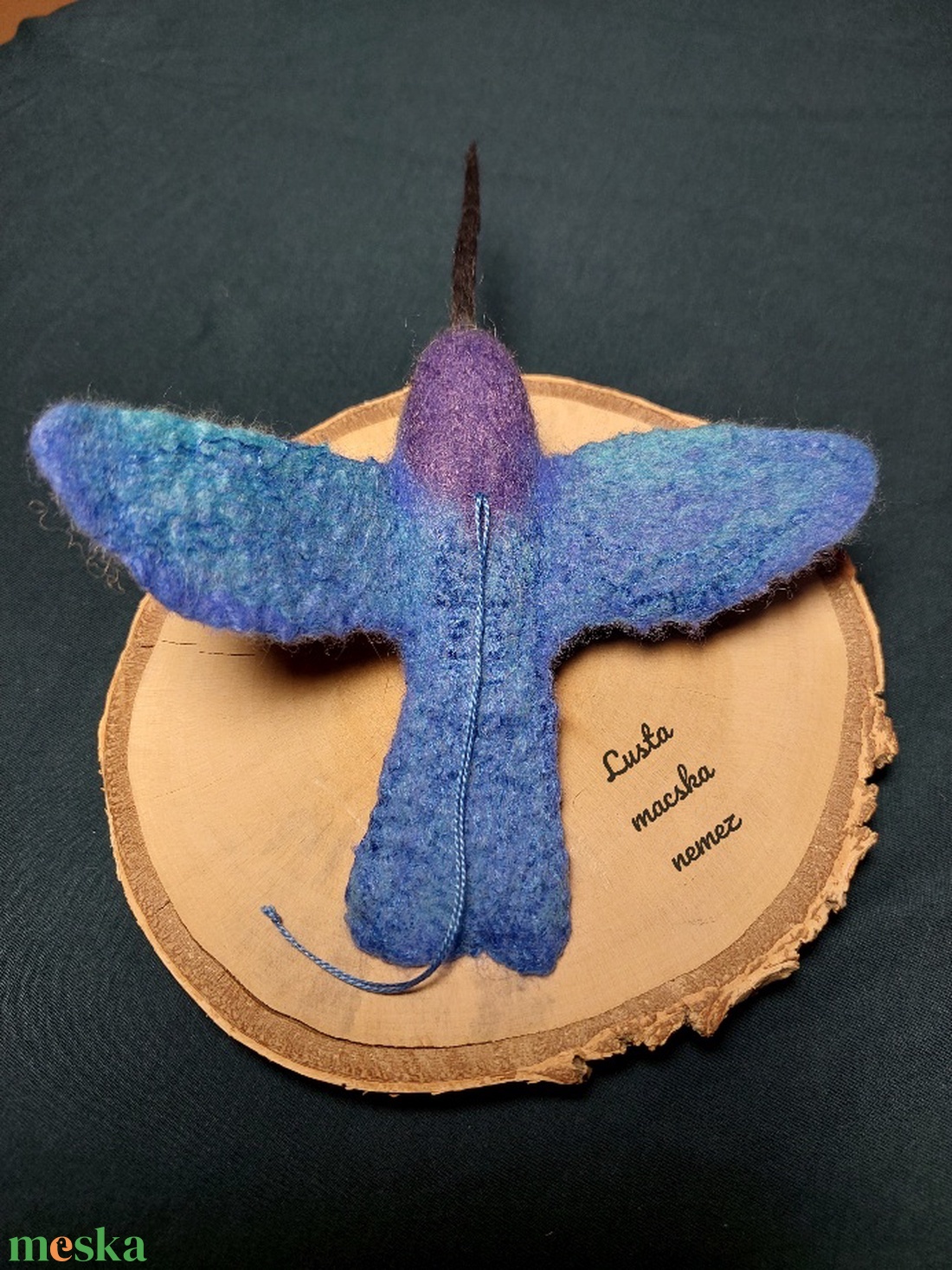 Nemez kolibri kék - otthon & életmód - dekoráció - ajtó- és ablak dekoráció - ablakdísz - Meska.hu