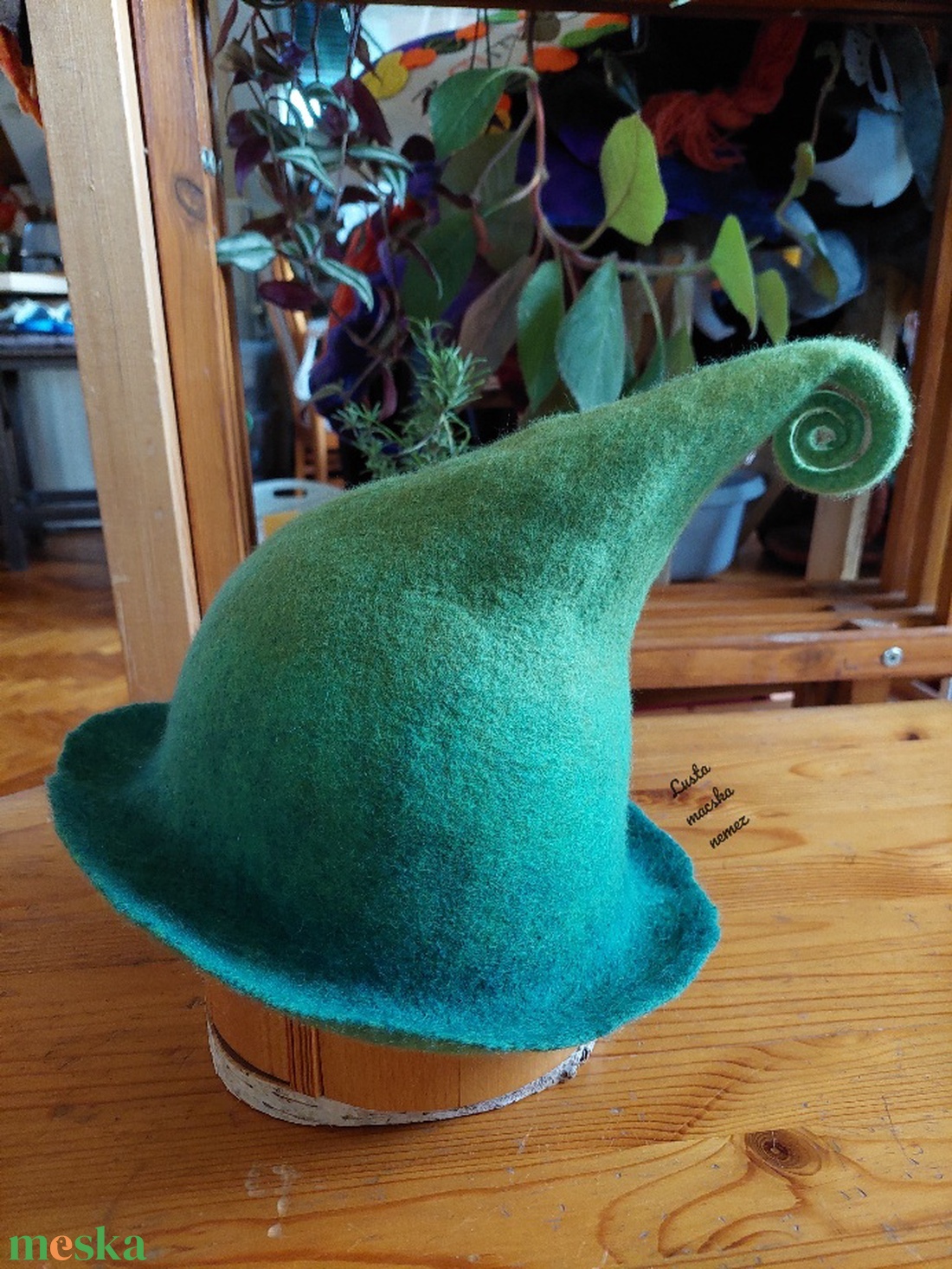 Nemez manó sapka kék virág - ruha & divat - sál, sapka, kendő - kalap - Meska.hu