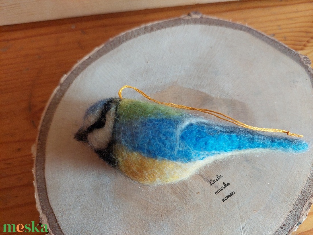 Nemez kék cinege - otthon & életmód - dekoráció - ajtó- és ablak dekoráció - ablakdísz - Meska.hu