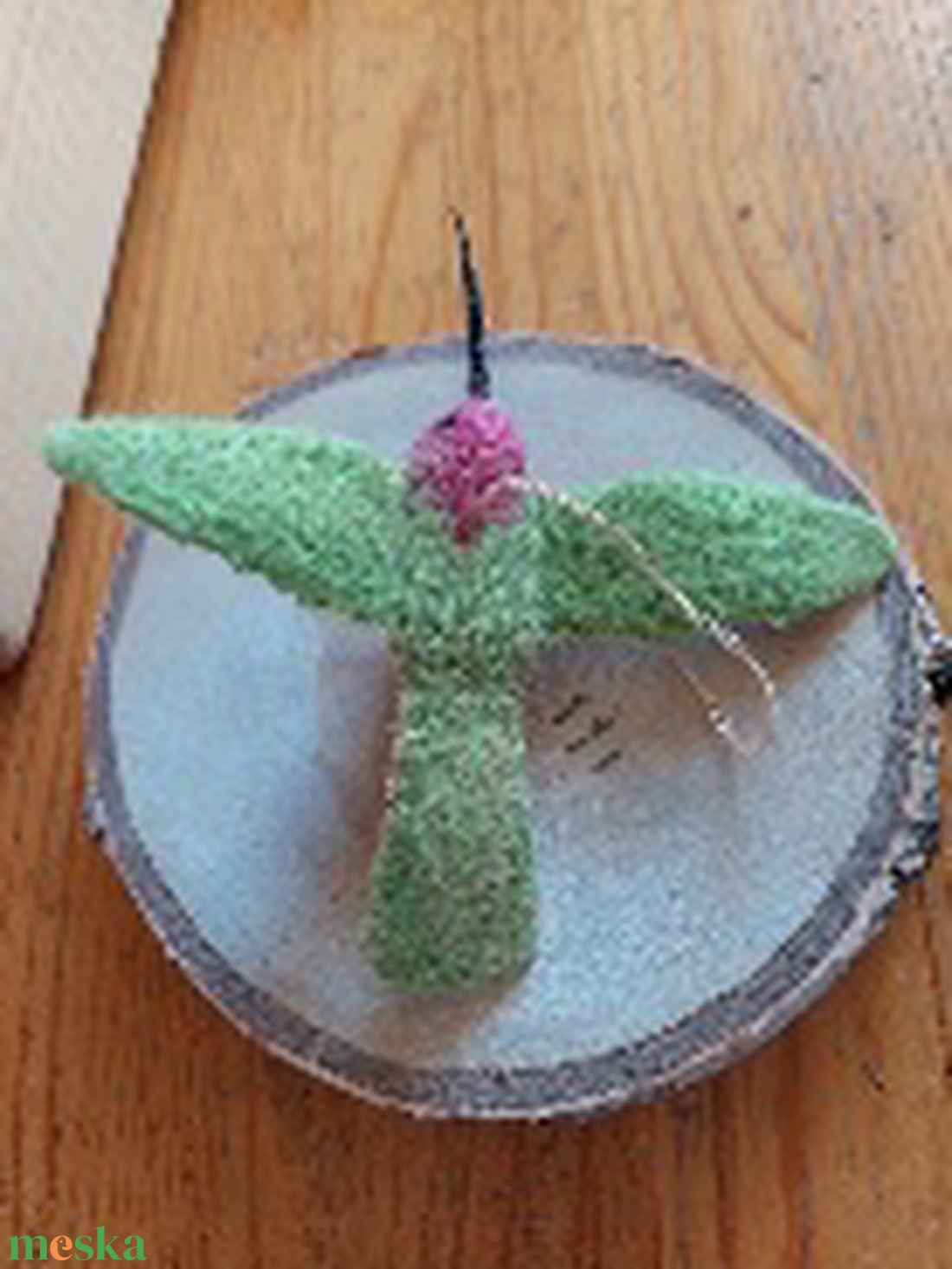 Nemez kolibri rózsaszín zöld - otthon & életmód - dekoráció - ajtó- és ablak dekoráció - ablakdísz - Meska.hu