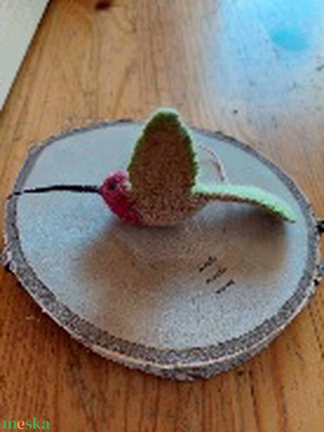 Nemez kolibri rózsaszín zöld - otthon & életmód - dekoráció - ajtó- és ablak dekoráció - ablakdísz - Meska.hu