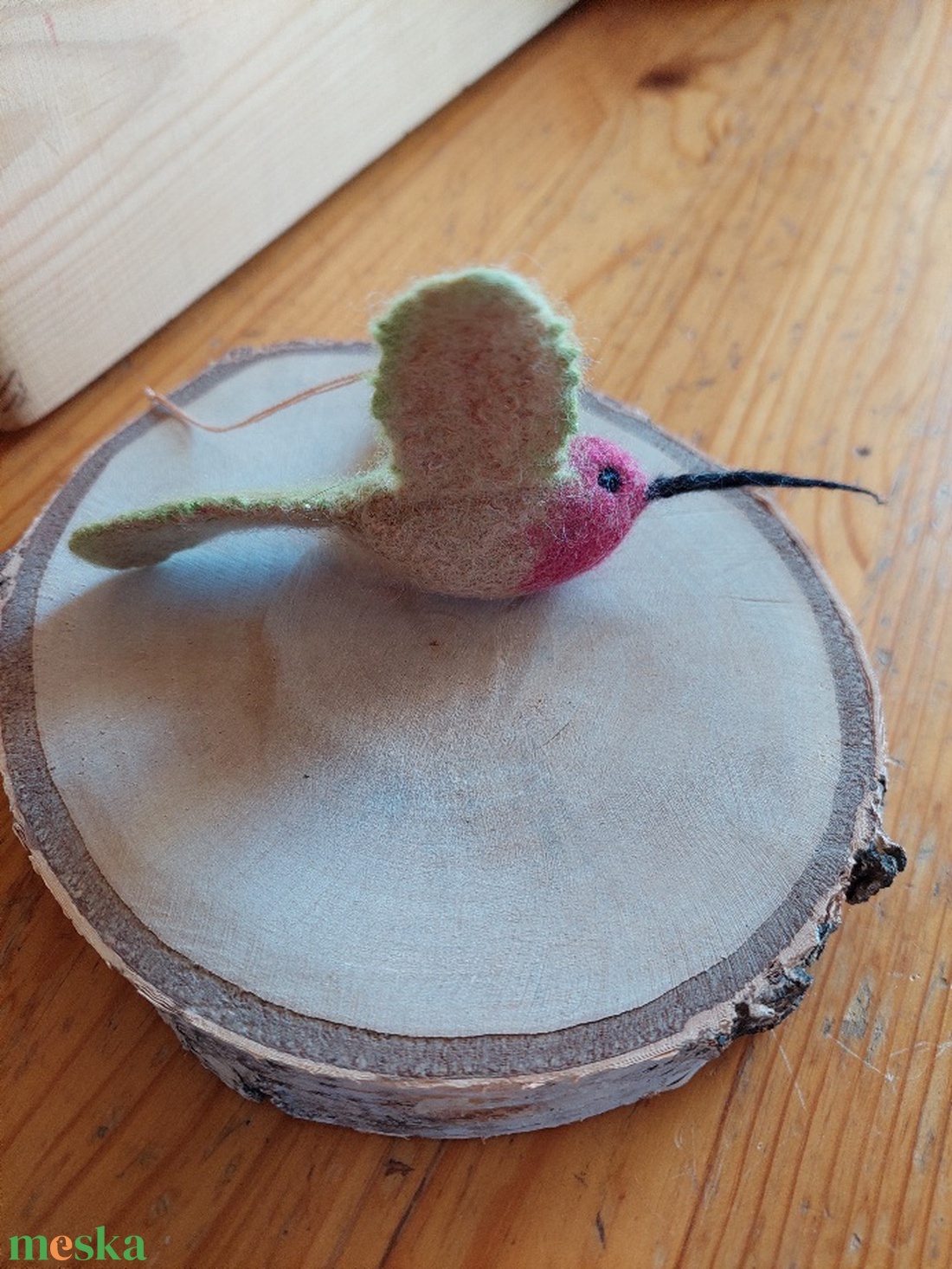 Nemez kolibri rózsaszín zöld - otthon & életmód - dekoráció - ajtó- és ablak dekoráció - ablakdísz - Meska.hu