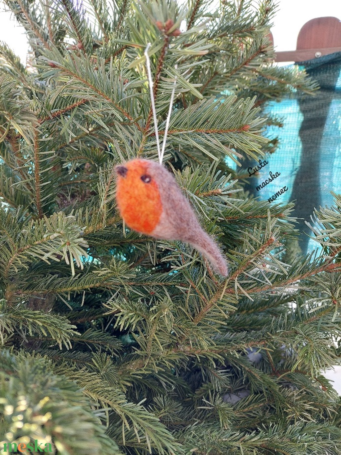 Nemez vörösbegy - otthon & életmód - dekoráció - ajtó- és ablak dekoráció - ajtódísz & kopogtató - Meska.hu