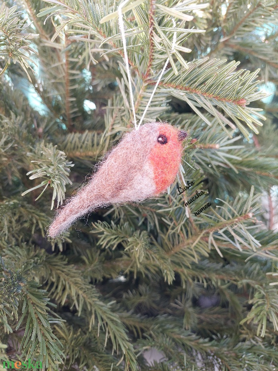 Nemez vörösbegy - otthon & életmód - dekoráció - ajtó- és ablak dekoráció - ajtódísz & kopogtató - Meska.hu