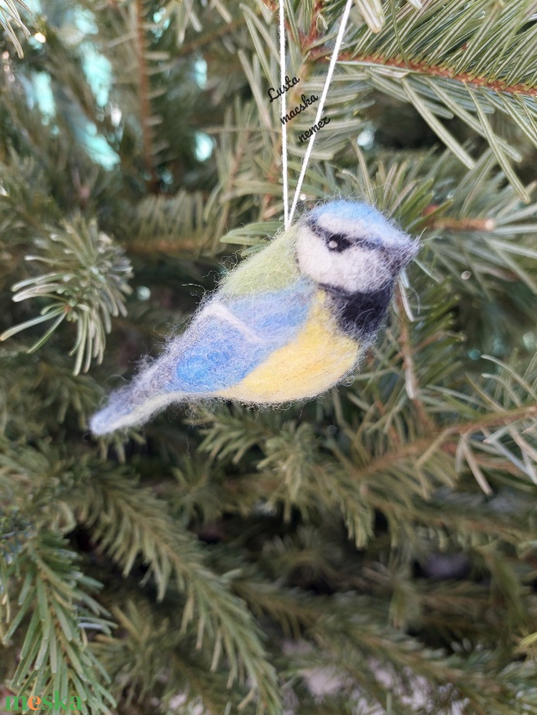 Nemez kék cinege - otthon & életmód - dekoráció - ajtó- és ablak dekoráció - ablakdísz - Meska.hu