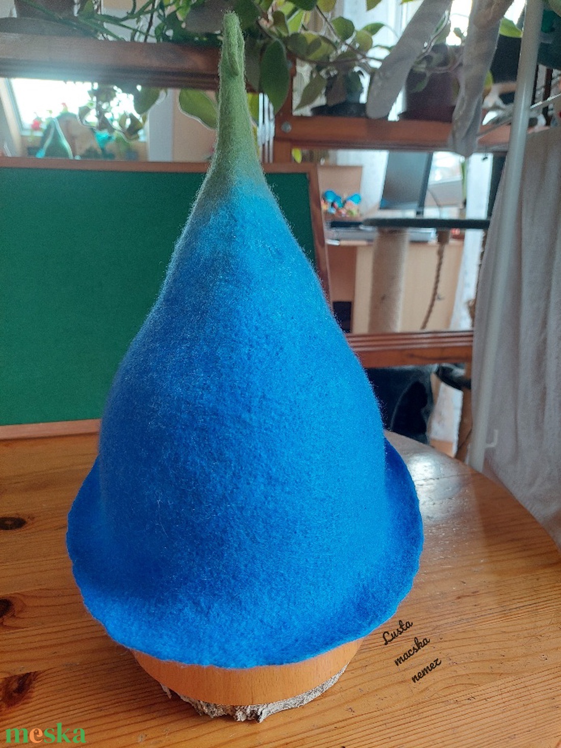 Nemez manó sapka kék virág - ruha & divat - sál, sapka, kendő - kalap - Meska.hu