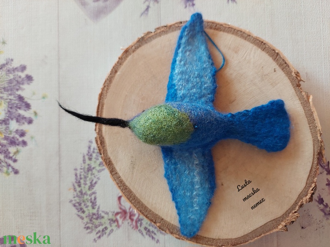 Nemez kolibri kék - otthon & életmód - dekoráció - ajtó- és ablak dekoráció - ablakdísz - Meska.hu