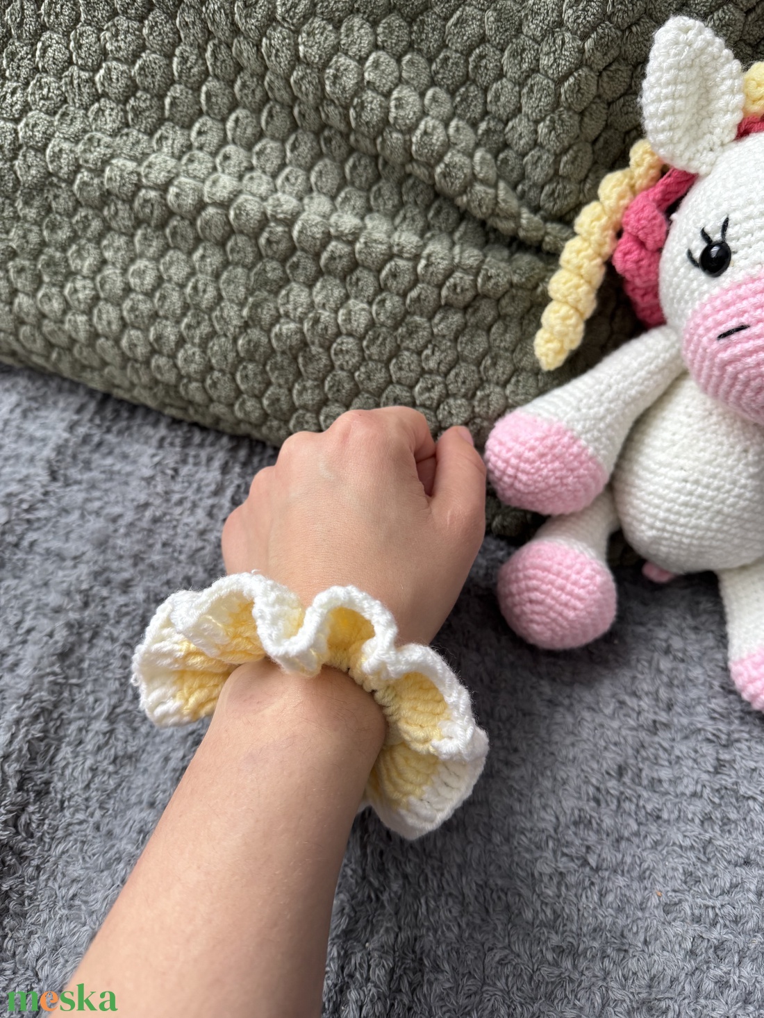 Luvia - Scrunchie, horgolt hajgumi  - ruha & divat - hajdísz & hajcsat - hajgumi - Meska.hu
