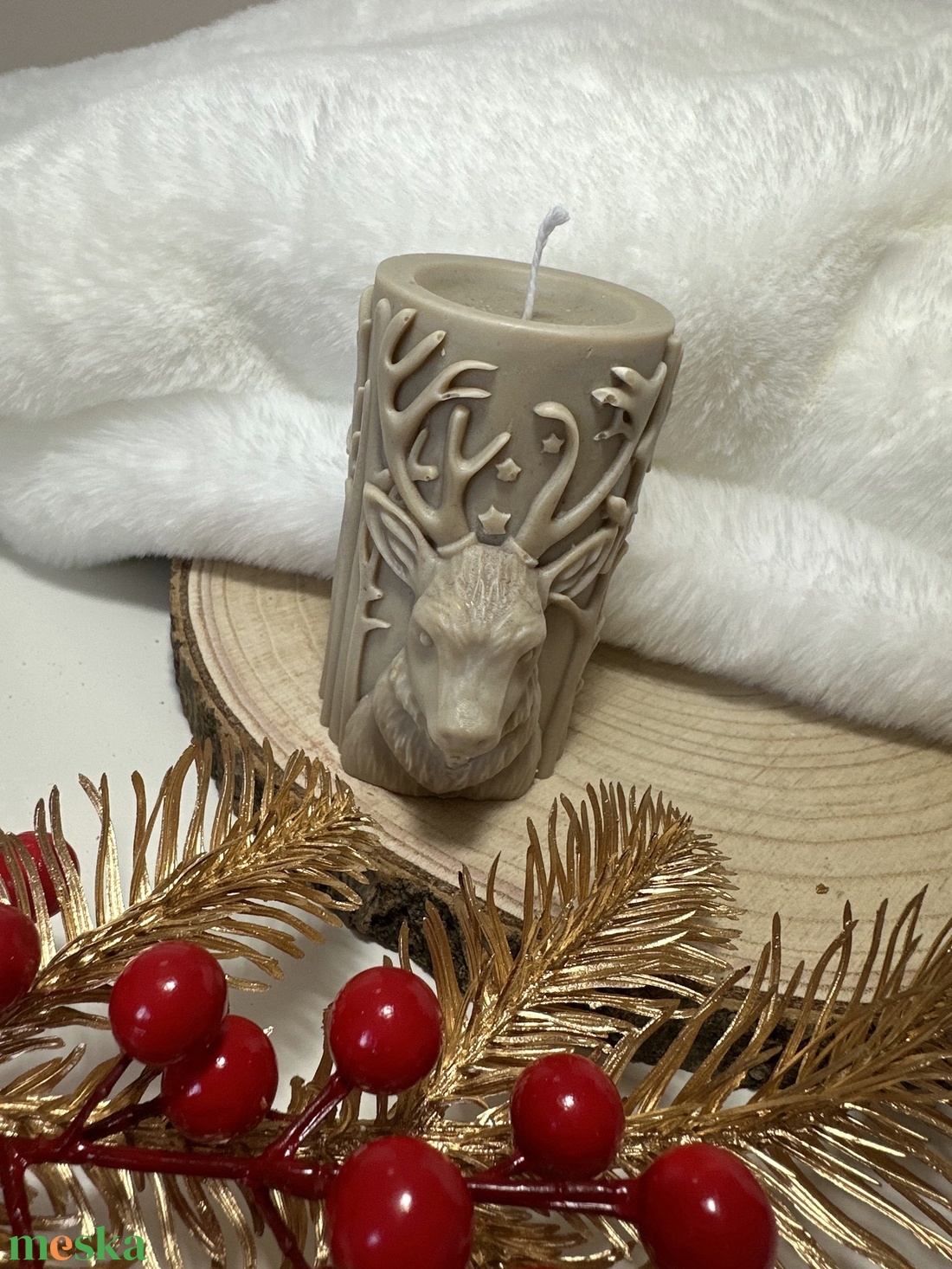 Szarvasos Szójaviasz Henger Gyertya - Barna - otthon & életmód - gyertya, illat, aroma - gyertya - Meska.hu Szarvasos Szójaviasz Henger Gyertya - Barna - otthon & életmód - gyertya, illat, aroma - gyertya - Meska.hu