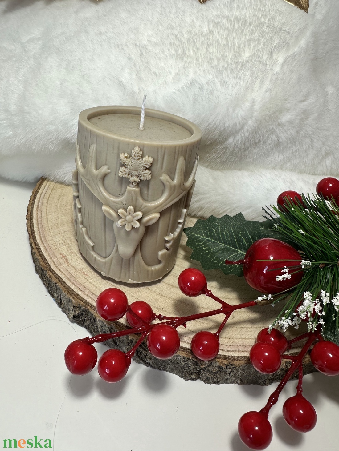 Szarvasos Szójaviasz Henger Gyertya - Barna - otthon & életmód - gyertya, illat, aroma - gyertya - Meska.hu Szarvasos Szójaviasz Henger Gyertya - Barna - otthon & életmód - gyertya, illat, aroma - gyertya - Meska.hu