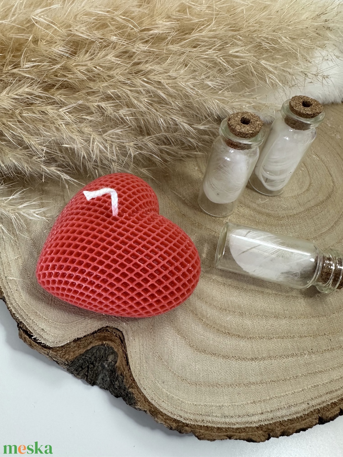 Valentin-napi szív alakú díszes gyertya - Piros - otthon & életmód - gyertya, illat, aroma - gyertya - Meska.hu