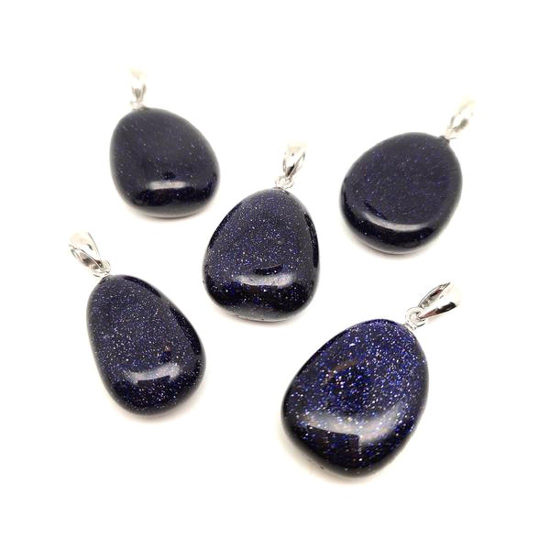 20/25mm Goldstone kék csepp medál - ékszer - nyaklánc - medál - Meska.hu