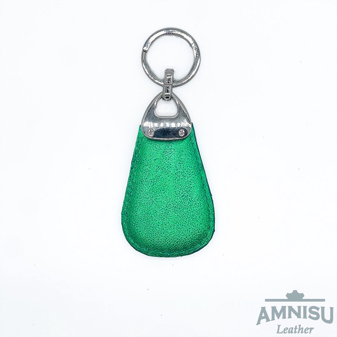 Fényes zöld csepp alakú swarovski köves bőr kulcstartó H7009 - táska & tok - kulcstartó & táskadísz - kulcstartó - Meska.hu