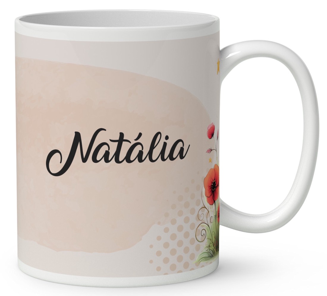 Névvel kérhető - Aranyos pipacs tündérlány és a hold mintás bögre - otthon & életmód - konyhafelszerelés, tálalás - tálalás - bögre & csésze - Meska.hu