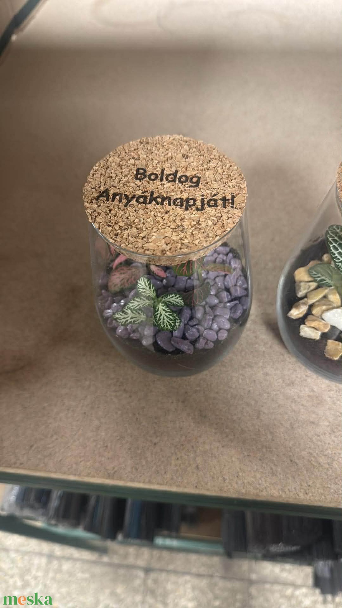 Kis méretű letisztult florárium - otthon & életmód - dekoráció - asztal és polc dekoráció - florárium, terrárium - Meska.hu
