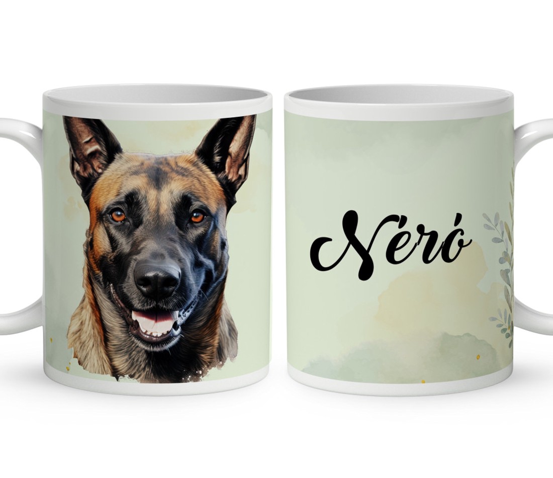 Névvel kérhető - Belga juhászkutya portré mintás bögre - otthon & életmód - konyhafelszerelés, tálalás - tálalás - bögre & csésze - Meska.hu