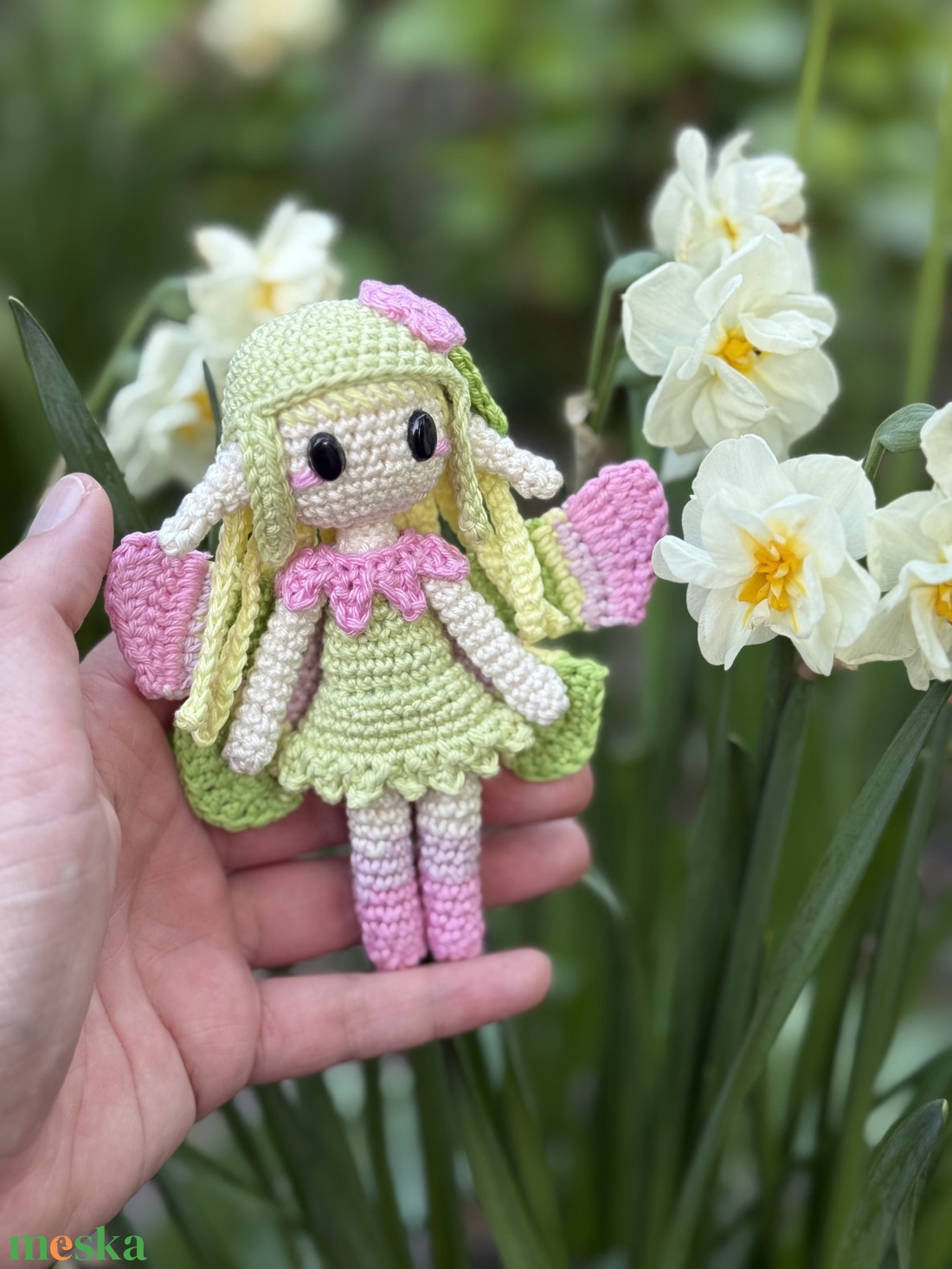 Lorena- Tavaszi virágtündér amigurumi horgolási minta - diy (csináld magad) - szabásminta, útmutató - horgolási minta - Meska.hu
