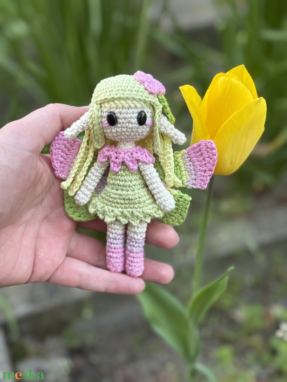 Lorena- Tavaszi virágtündér amigurumi horgolási minta - diy (csináld magad) - szabásminta, útmutató - horgolási minta - Meska.hu