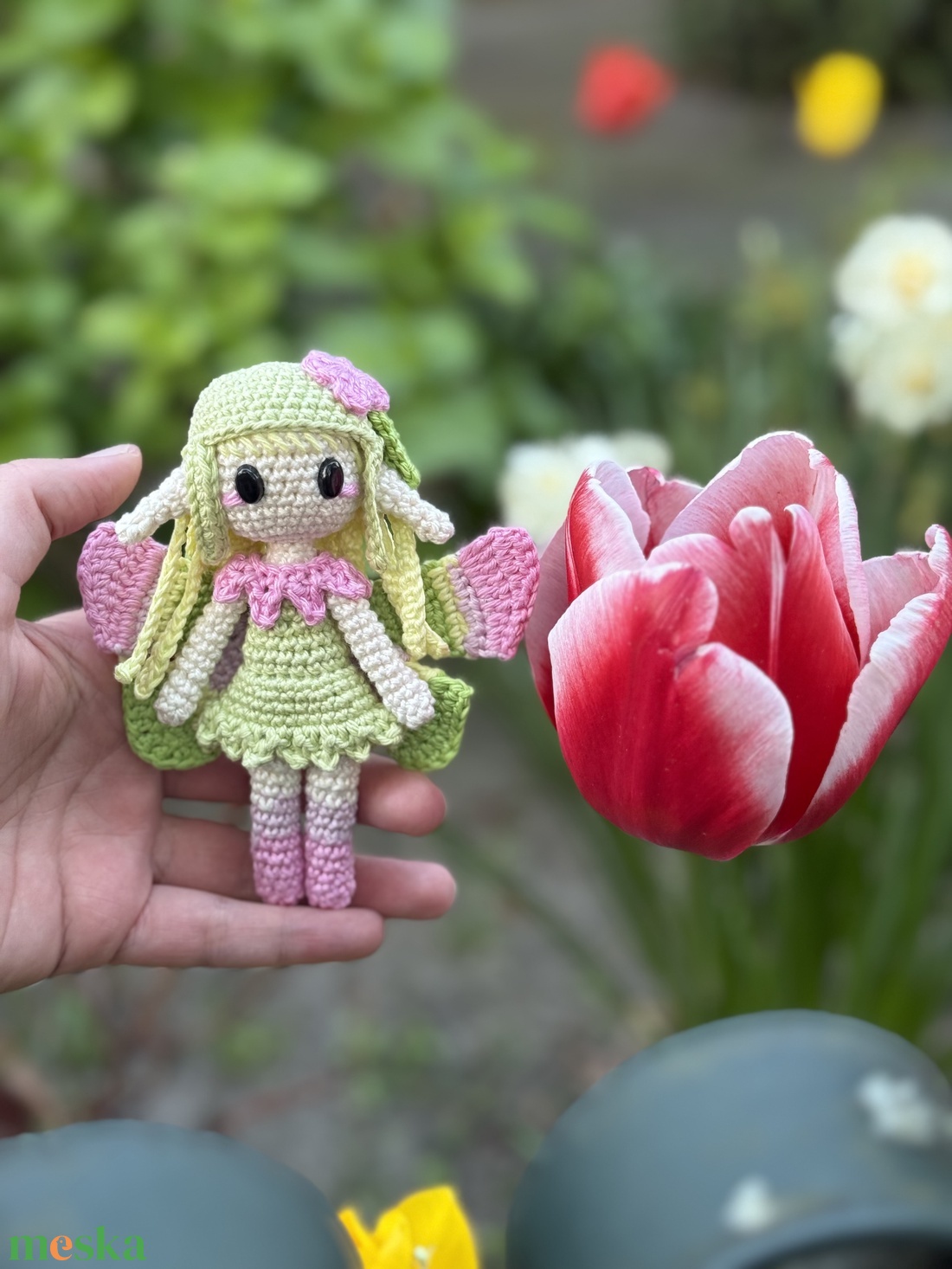 Lorena- Tavaszi virágtündér amigurumi horgolási minta - diy (csináld magad) - szabásminta, útmutató - horgolási minta - Meska.hu