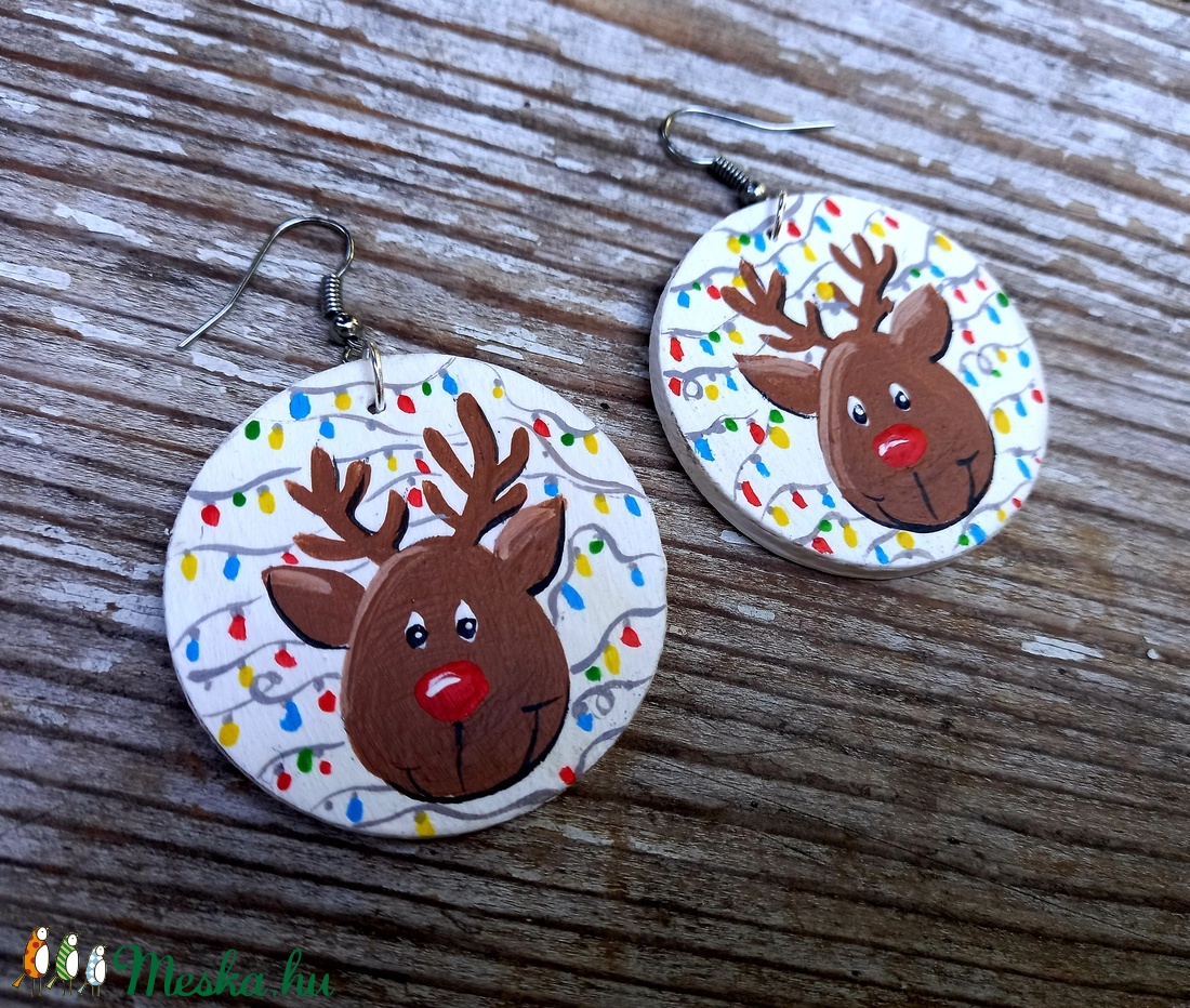 Karácsonyi fülbevaló-Rudolph - ékszer - fülbevaló - lógó fülbevaló - Meska.hu Karácsonyi fülbevaló-Rudolph - ékszer - fülbevaló - lógó fülbevaló - Meska.hu