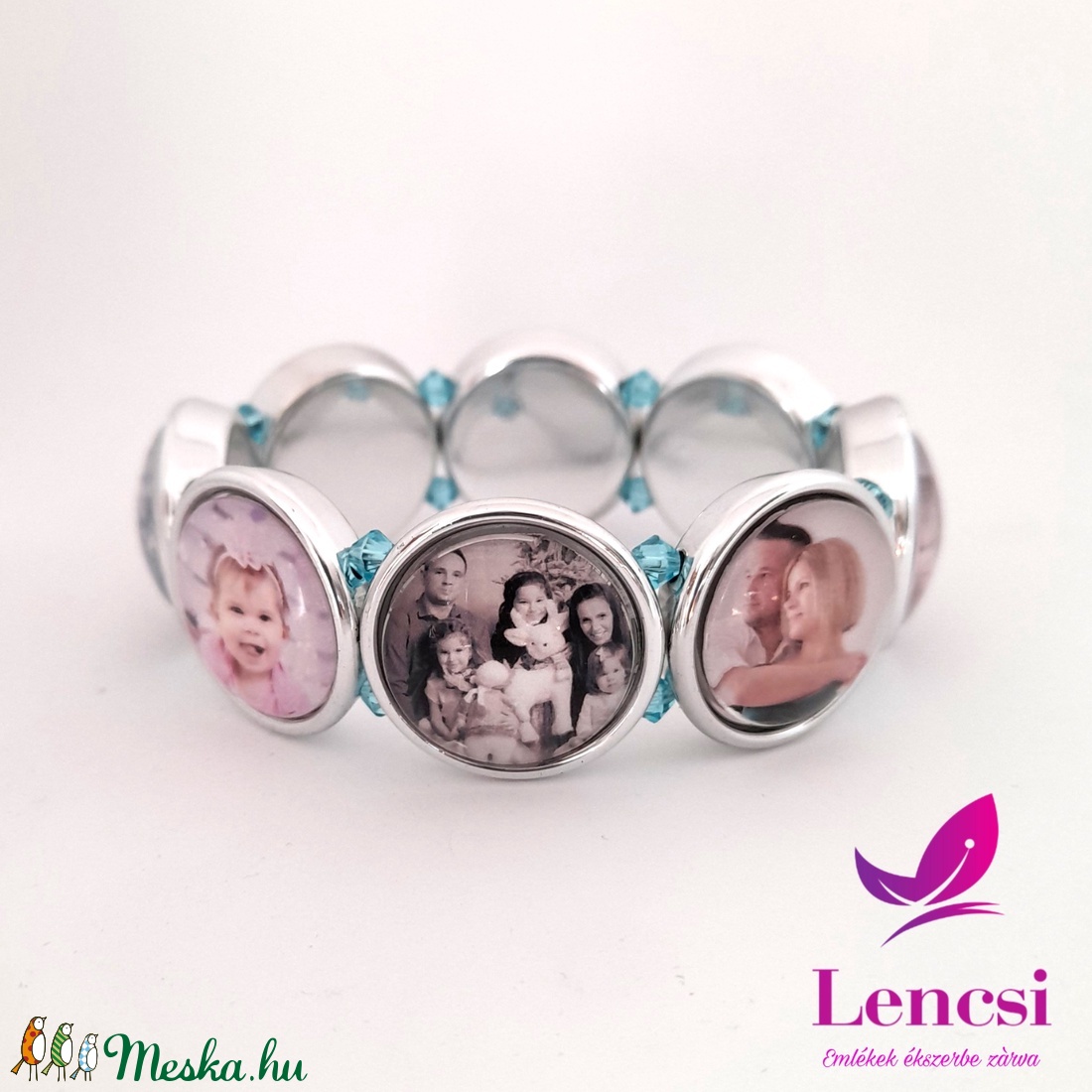 Fényképes karkötő swarovski kristályokkal - ékszer - karkötő - névre szóló karkötő - Meska.hu