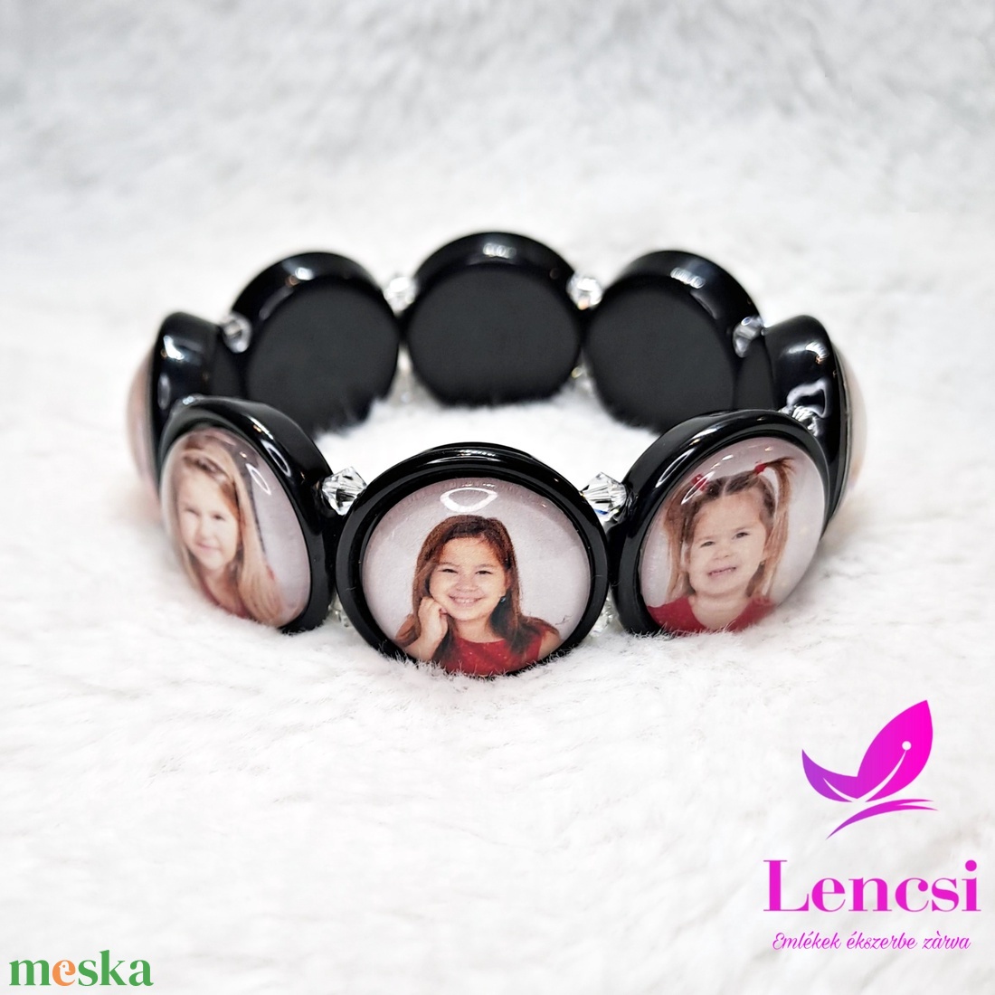 Fényképes karkötő swarovski kristályokkal - ékszer - karkötő - névre szóló karkötő - Meska.hu