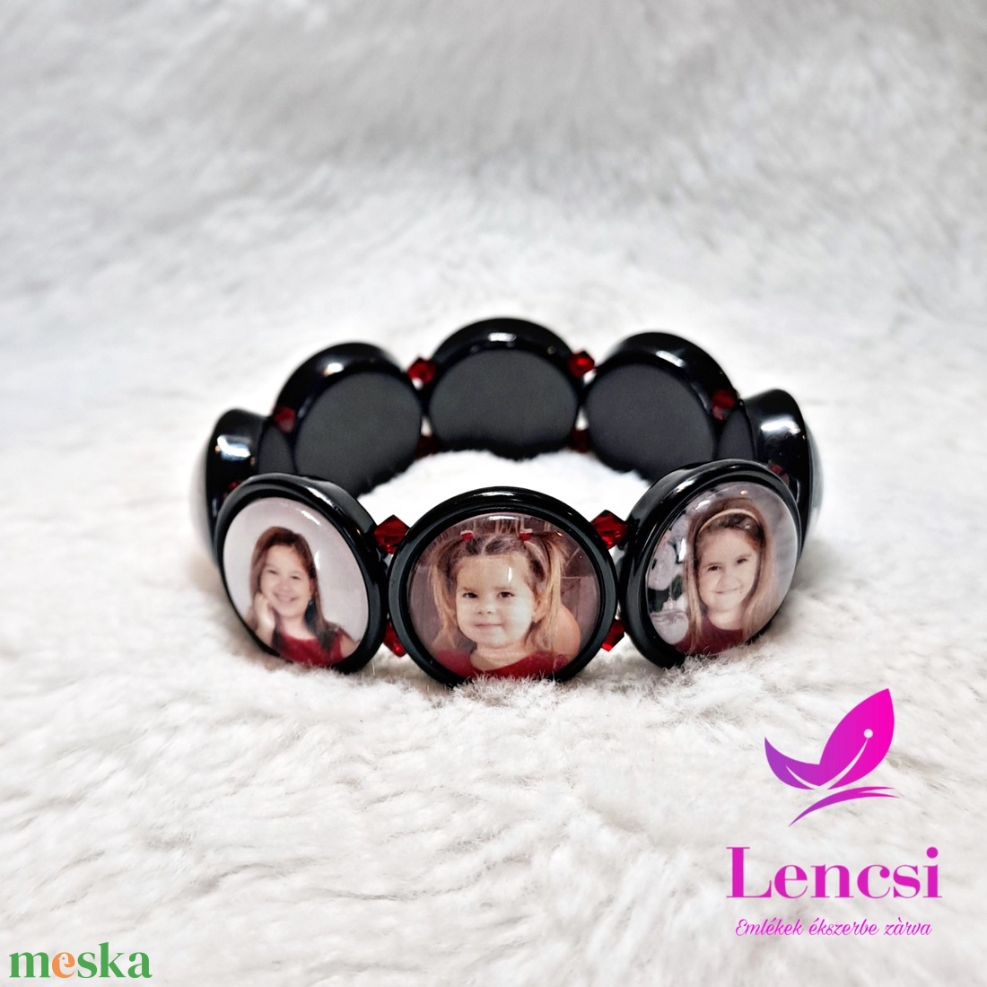 Fényképes karkötő swarovski kristályokkal - ékszer - karkötő - névre szóló karkötő - Meska.hu