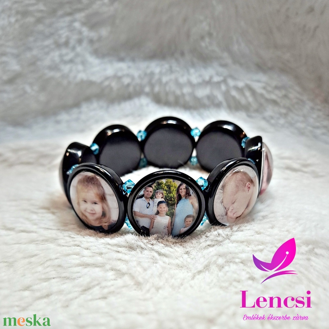 Fényképes karkötő swarovski kristályokkal - ékszer - karkötő - névre szóló karkötő - Meska.hu