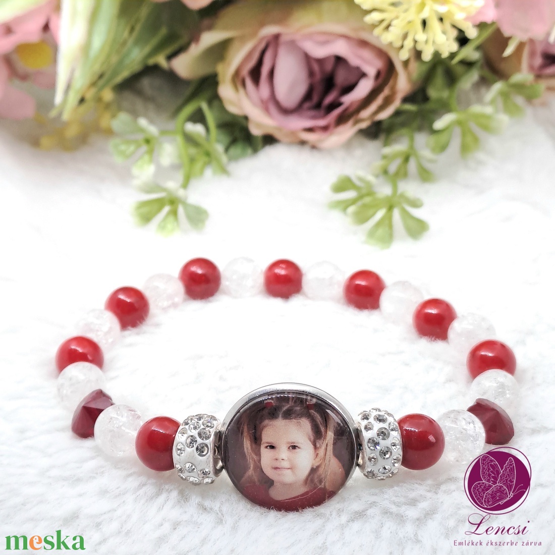 Fényképes ásvány karkötő Swarovski szívvel - ékszer - karkötő - névre szóló karkötő - Meska.hu Fényképes ásvány karkötő Swarovski szívvel - ékszer - karkötő - névre szóló karkötő - Meska.hu