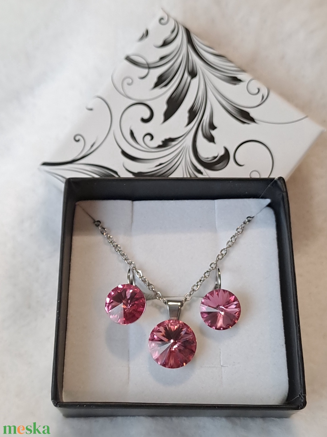 Nemesacél kristály ékszerszett - ékszer - ékszerszett - Meska.hu